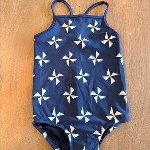 Primary 4T Navy Pinwheel One-Piece Swimsuit